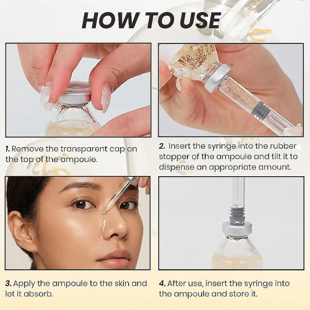 30ml Deep Collagen Silk Peptide Ampoule PDRN Firming Face Serum,Hydrating K-Beauty Essence for Elastic Glowing Skin Care 30/50ml - immagine 4
