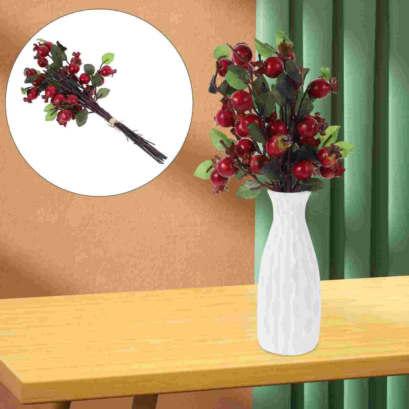 

Artificial Red Berry Stems Desktop Decor Berry Picks Christmas DIY Wreath Decors Blueberry Stems Artificial Red Berry Stems