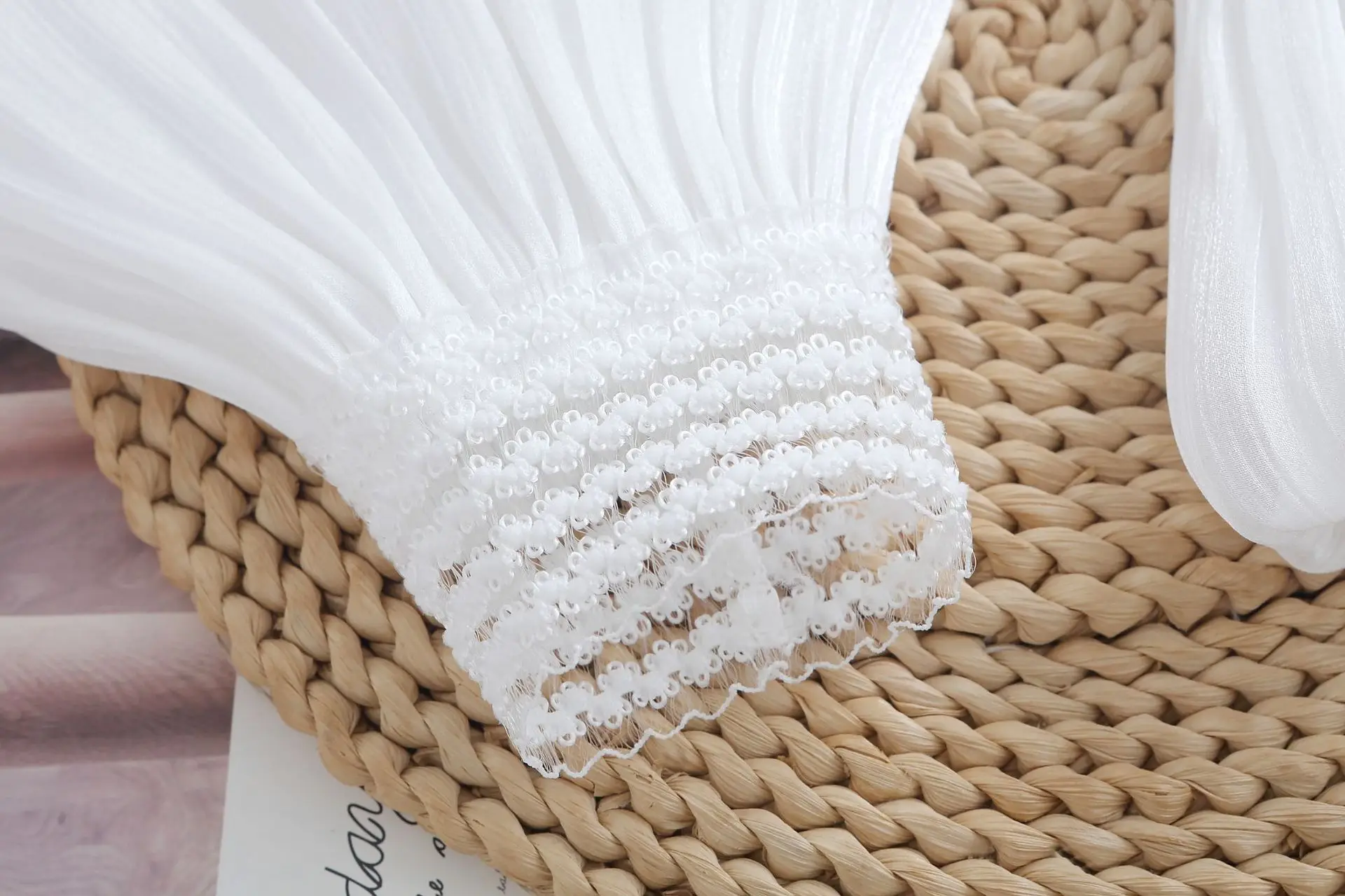 1Pair Detachable Cuffs Lace Flower Mesh Fake Flared Sleeves Double Layer Pleated Ruched False Cuffs Sweater Blouse Wrist Warmers