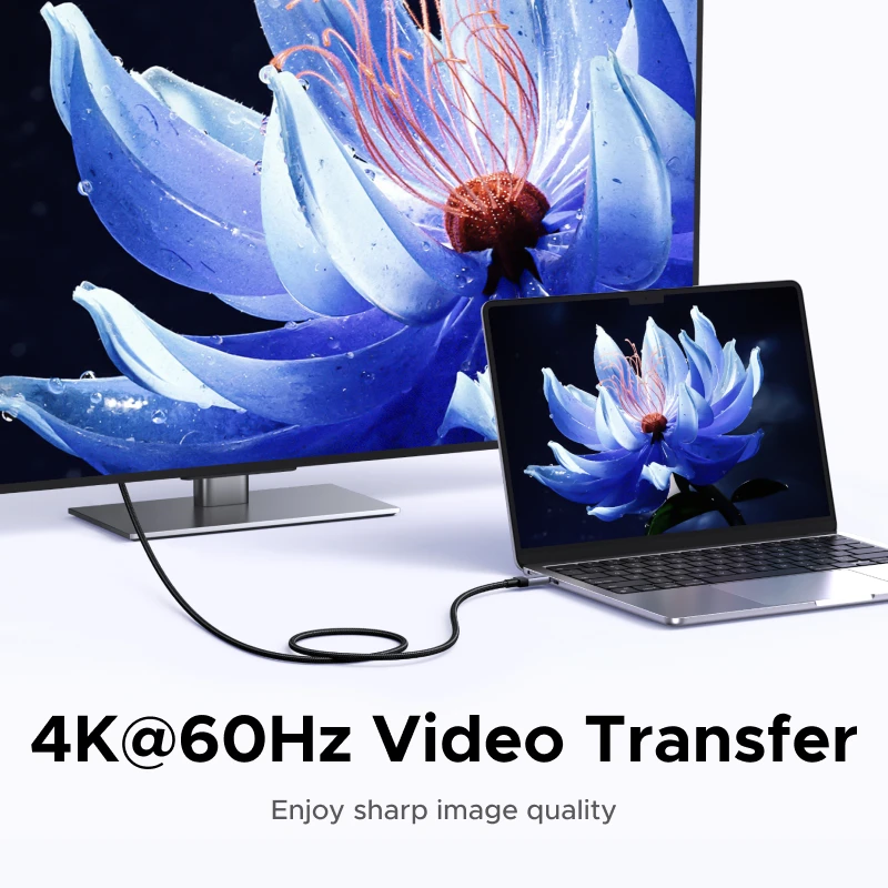 UGREEN 풀 기능 USB-C 케이블 PD3.1 240W USB3.2 10Gbps 데이터 전송 4K60Hz 비디오 출력 (모니터, 노트북, 맥북용) E-Marker
