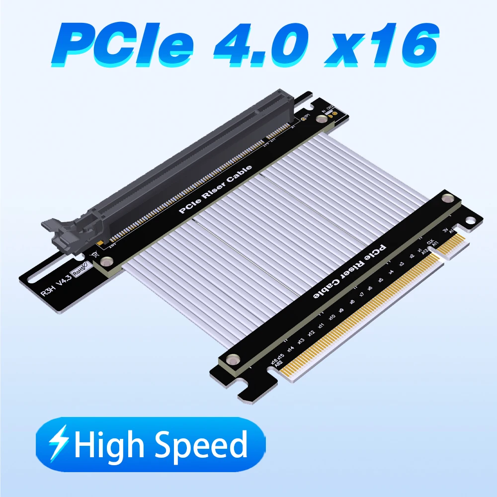 Cavo Di Prolunga Per Scheda Grafica Adt Pci-E 4.0 Da X16 A X16 Rtx3090 Rx6900Xt Chassis Atx Cavo Piatto Flessibile Ad Alta Velocità A 90 Gradi