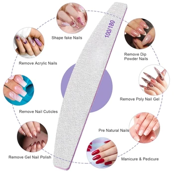 10/25 PCS Nail File Professional Nail Files Reusable Double Sided Emery Board(100/180 Grit)Nail Styling Tools for Home Salon Use 1