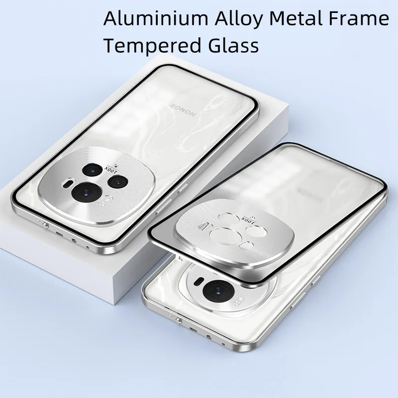 

Case For Honor Magic6 Pro Magic 6 Pro Aluminium Alloy Metal Frame Tempered Glass Camera Protection Cover For Honor Magic6 Pro
