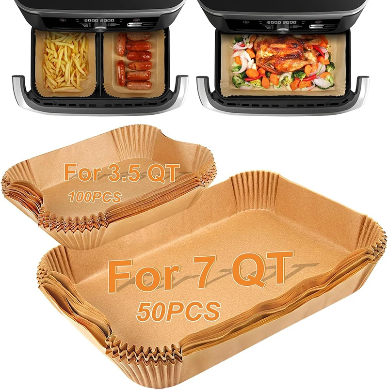 Air Fryer Disposable Paper Liner 31cm Nonstick Airfryer Parchment Special Baking Paper for 2-10QT Cooking Basket
