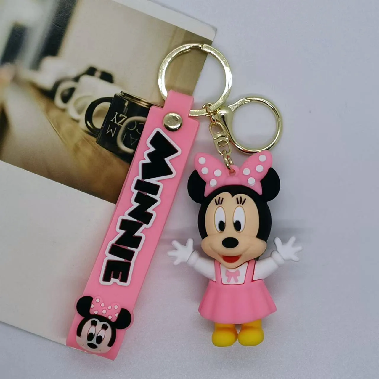 Disney Minnie portachiavi figura giocattoli topolino margherita paperino  portachiavi coppia borsa pendente regalo portachiavi accessori regalo