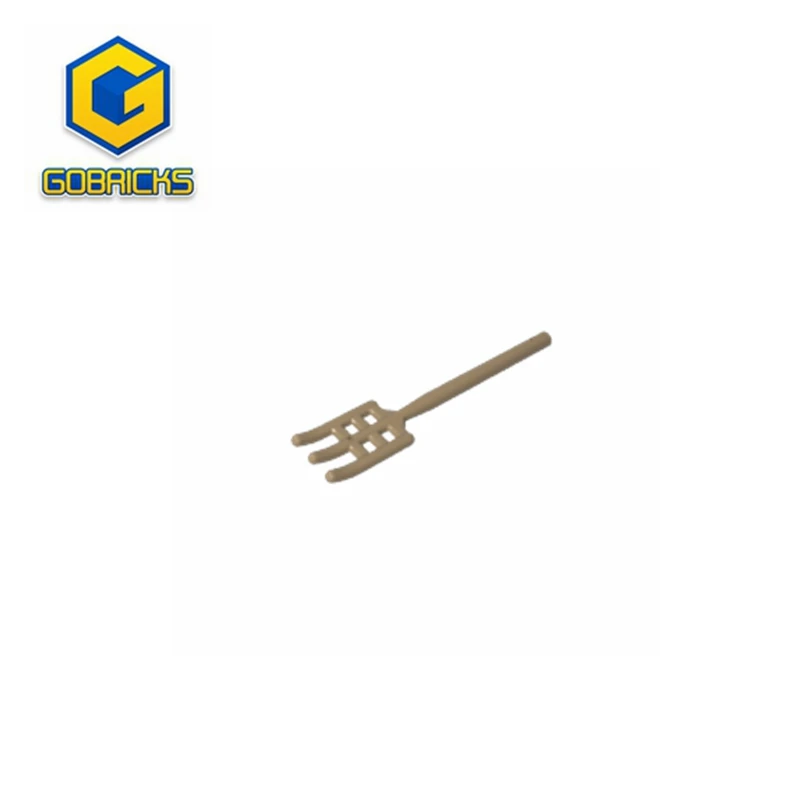 Gobricks GDS-2130 Equipment Pitchfork [Rounded Bottom] compatible with lego 4496 Technical, Liftarm, Modified, Plate gobrick gds 2122 road sign clip on 2x2 round совместим с lego 30261 technical liftarm modified plate