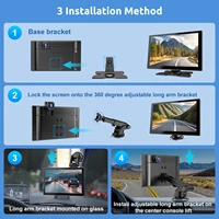 ESSGOO Écran portable CarPlay 9 pouces, véritable caméra frontale 4K et caméra arrière 1080p, autoradio universel pour camions, Android Auto, BT, AUX, FM, USB 4