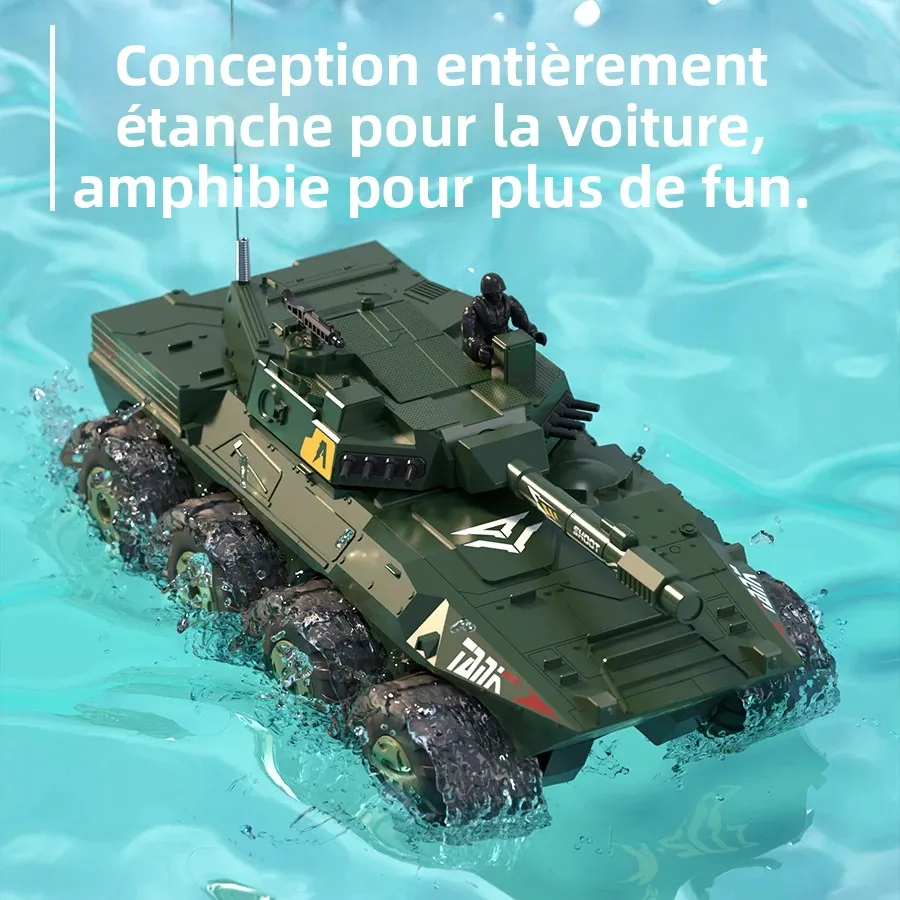 Gros plan sur le panneau de commande du Robot Tank RC 1802 avec boutons lumineux, char télécommandé facile à utiliser.