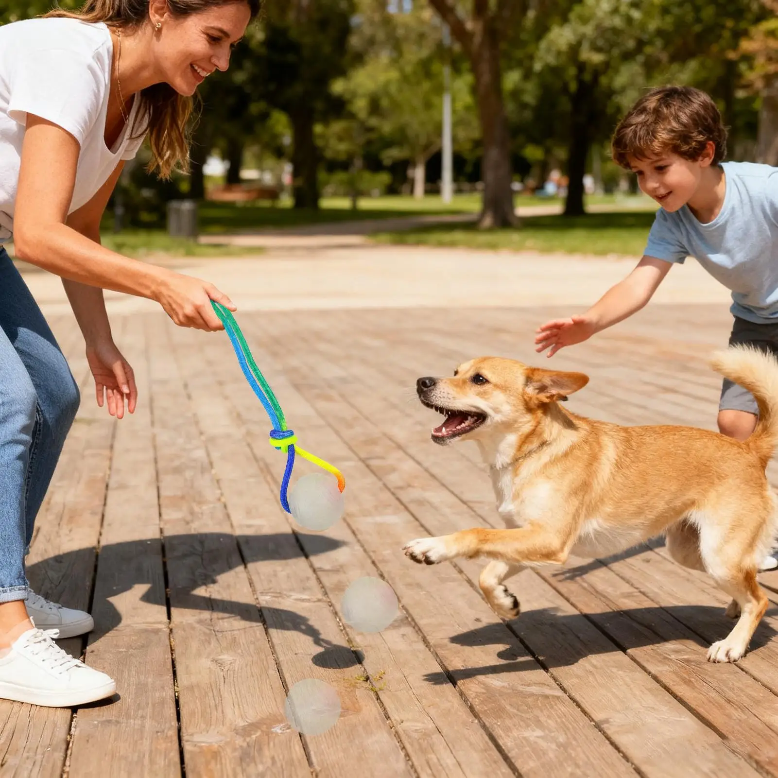Dog Balls For Aggressive Chewers 2 Pieces Glow Tug Teether With Rope Bouncy Dog Ball For Puppy Small Medium Large Breed Boredom