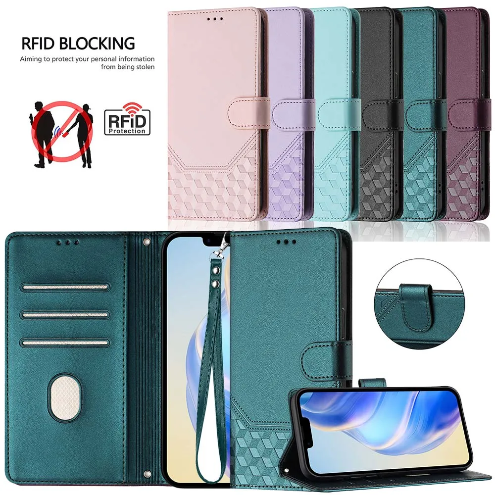 RFID Blocking Flip Case Wallet Phone Cover with Card Holder