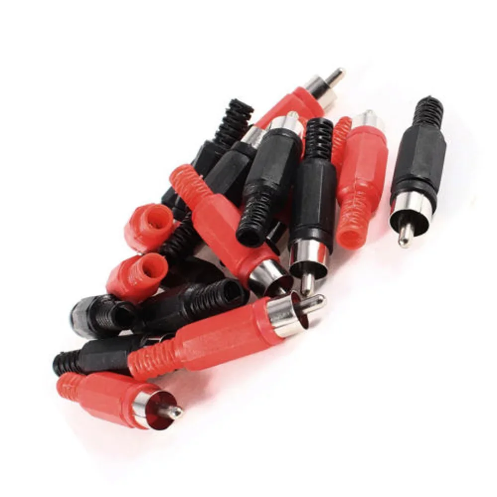 

Pack RCA Male Plugs Black Red 10pcs Black+10pcs Red Replacement Accessories Replaces Kit Solder Video Connector