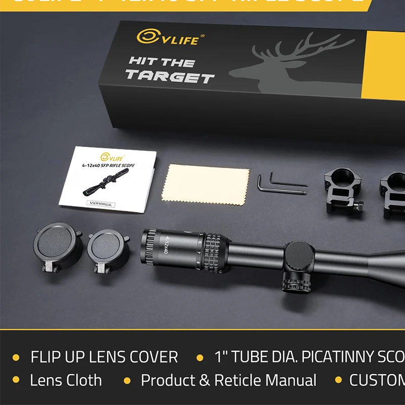 MidTen JackalHowl F02 Rifle Scope 1 inch Tube SFP with Free 20mm Scope Rings Second Focal Plane