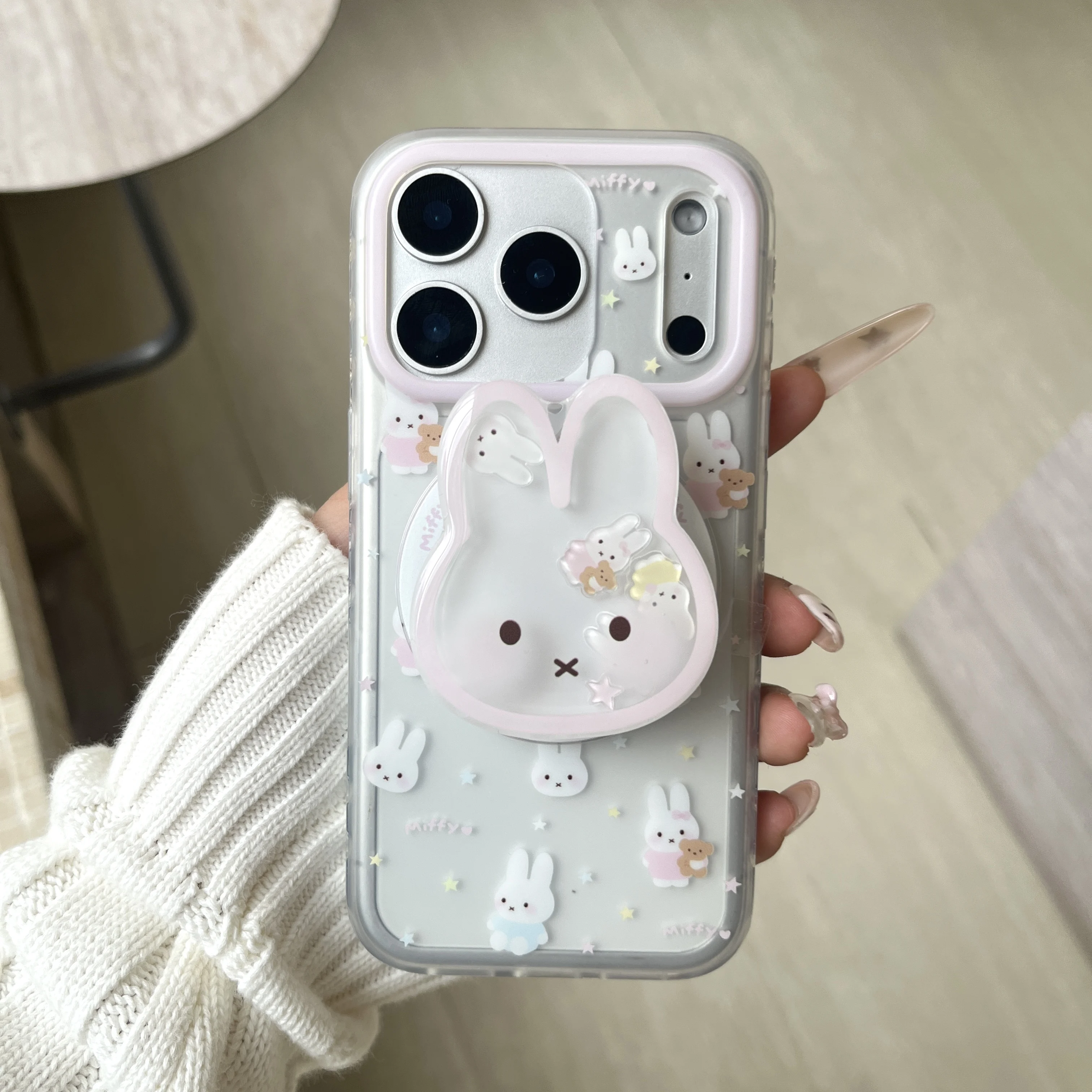 Funny Cartoon Shake Miffy Magnetic Magsafe Wireless Charge Phone Case For iPhone 17 16 15 14 13 Pro Max Miffy Magnetic Cover 2
