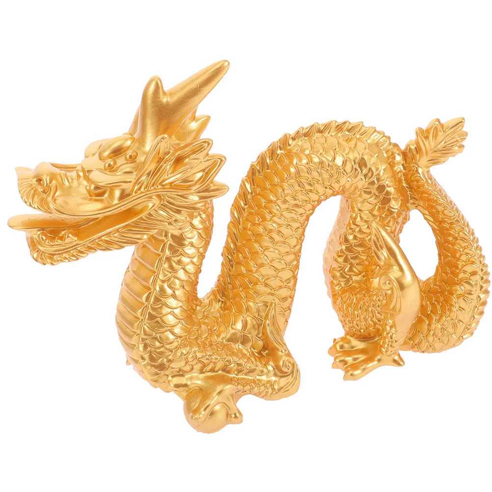 

Chinese Auspicious Dragon Statue Decoration Zodiac Dragon Model Resin Craft Dragon Sculpture Table Cabinet Shelf 11x5.5x9cm