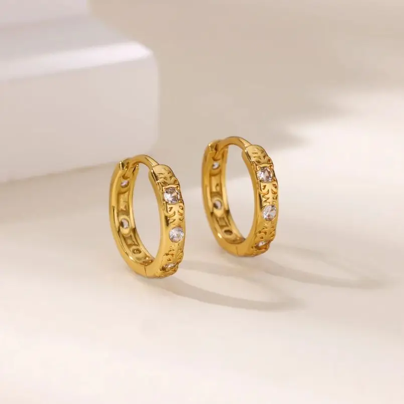 Stainless Steel Simple Circle Hoop Earrings for Women