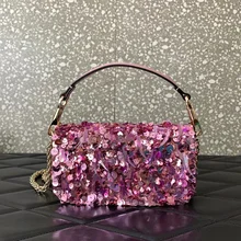  2023 New Women's Embroidered Handbag with Crystal Decorative Magnetic Buckle Handheld and Crossbody Female Shoulder Bag 
