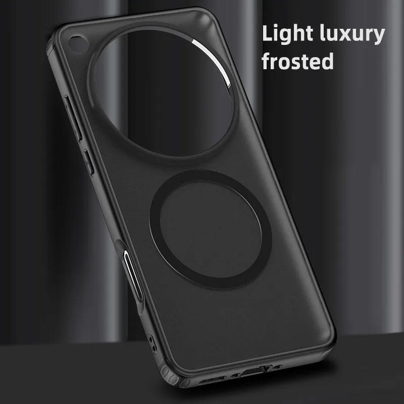 Enhanced Magnetic Shockproof Phone Case with Airbag Design - Matte Translucent Finish