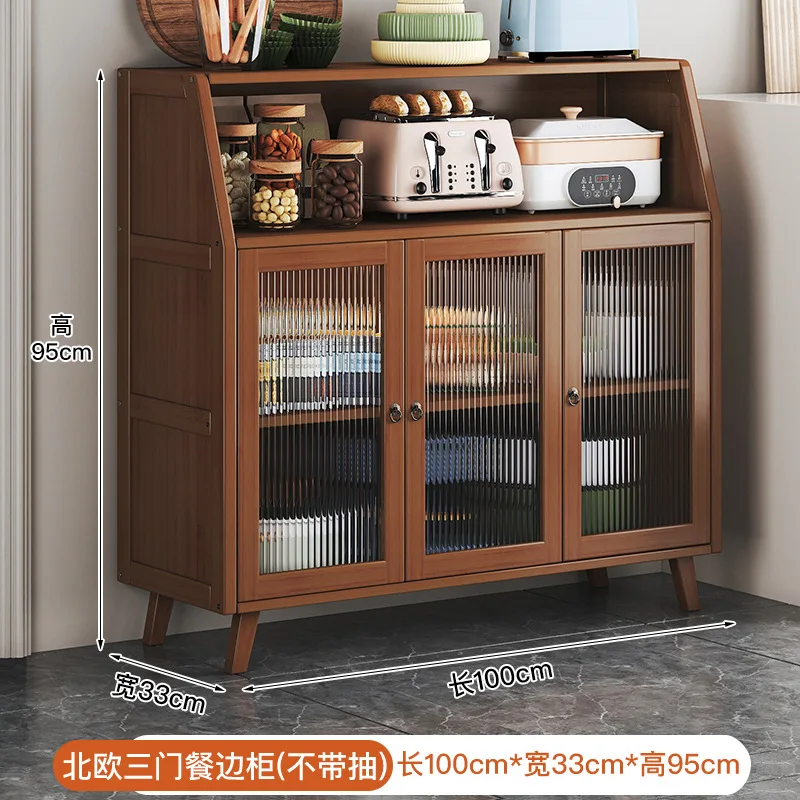 Bamboo solid wood kitchen storage cabinet side table furniture living room and dining room furniture Kitchen cabinet alacena