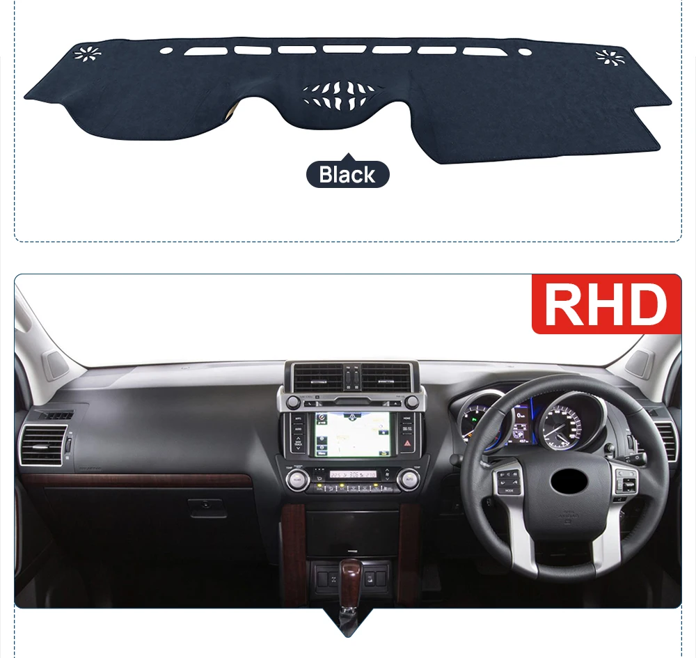 Auto Dashboard Abdeckung Vermeiden Licht Pad Teppich Für Toyota Land Cruiser Prado 150 J150 2010-2016 2017 2018 2019 2020 2021 2022 2023 – Detail 8