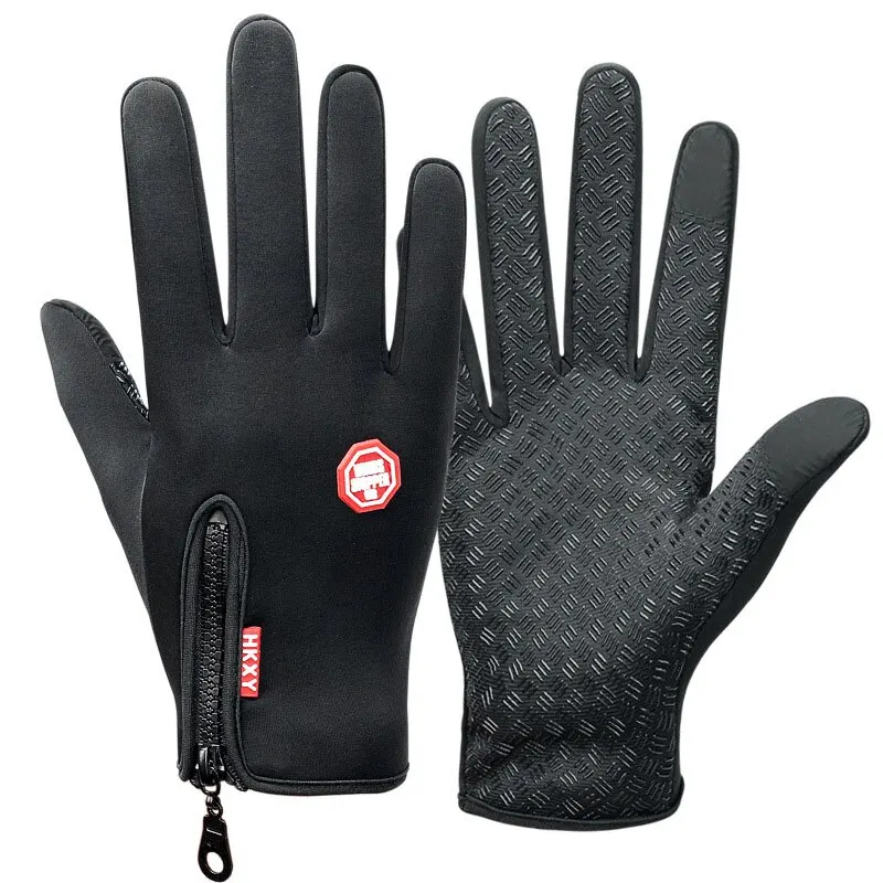 Men's Winter Gloves – PU Leather, Warm, Windproof & Touchscreen Compatible
