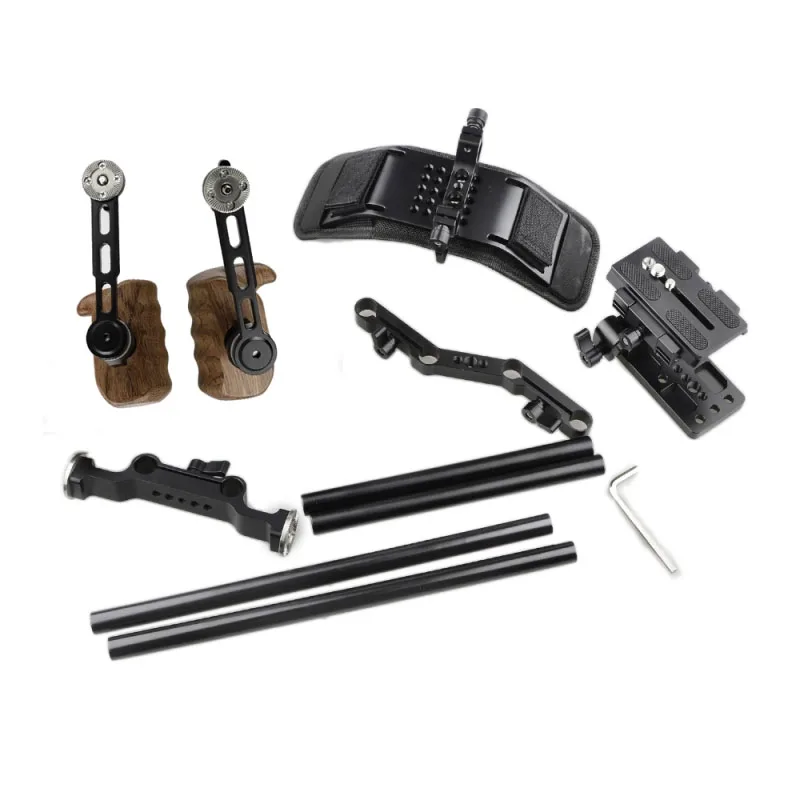 Pro Camcorder Shoulder Mount HDSLR Camera Support Rig With ARRI Rosette Handgrip