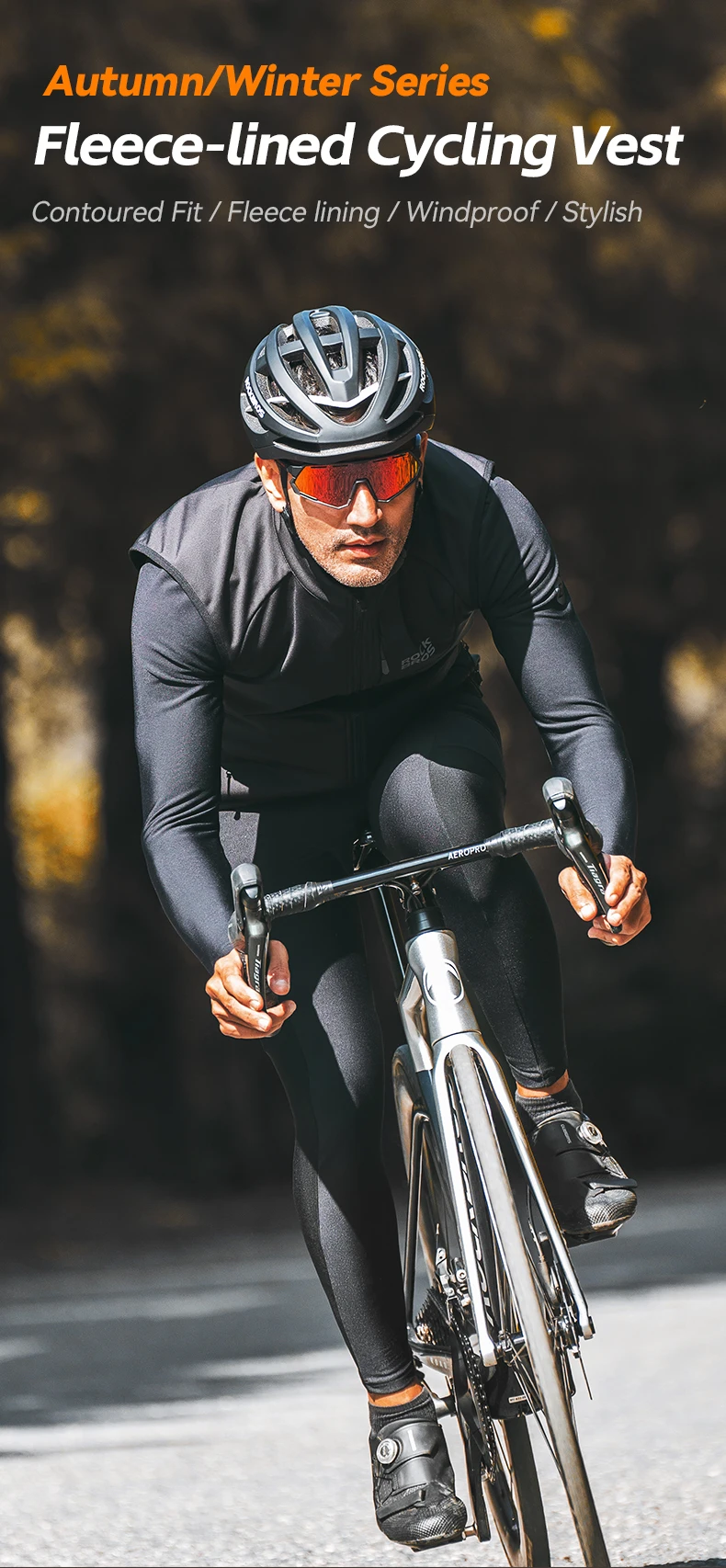 windproof cycling vest front view