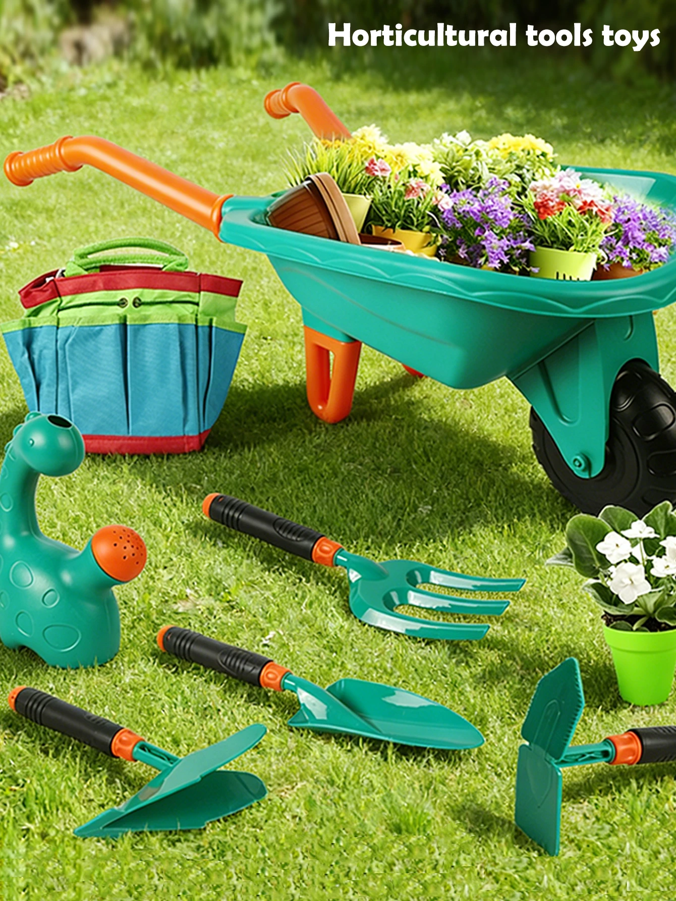 Gardening Tool Set Toys for kids, Children's Outdoor Garden Beach Cart Apron Glove Plant Flowers Tools Gifts for boys and girls