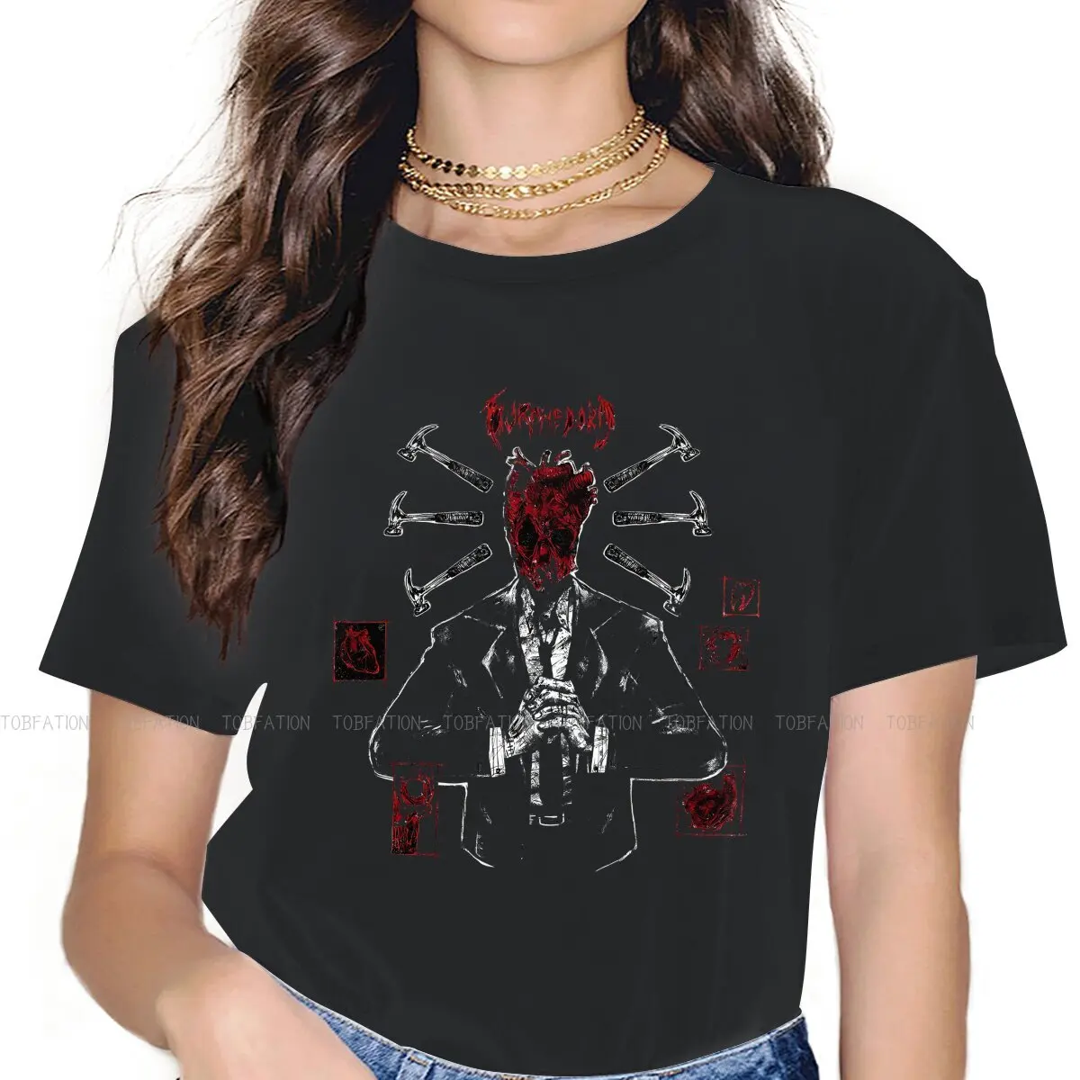 

Hammer Sweet Girls Women T-Shirt Dorohedoro Anime Blusas Harajuku Casual Short Sleeve Vintage Oversized Tops