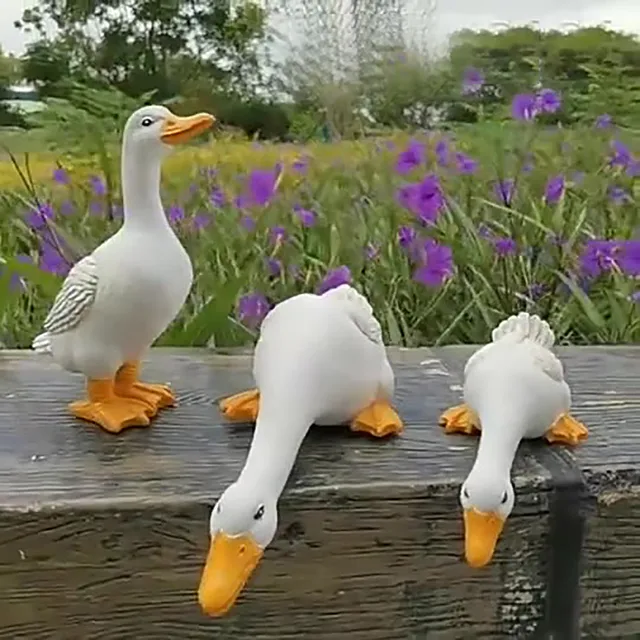 Gyanta Kacsa Figurák Kerti Dekoráció Kültéri Szobor Udvari Medence Otthoni Tó - Image 2