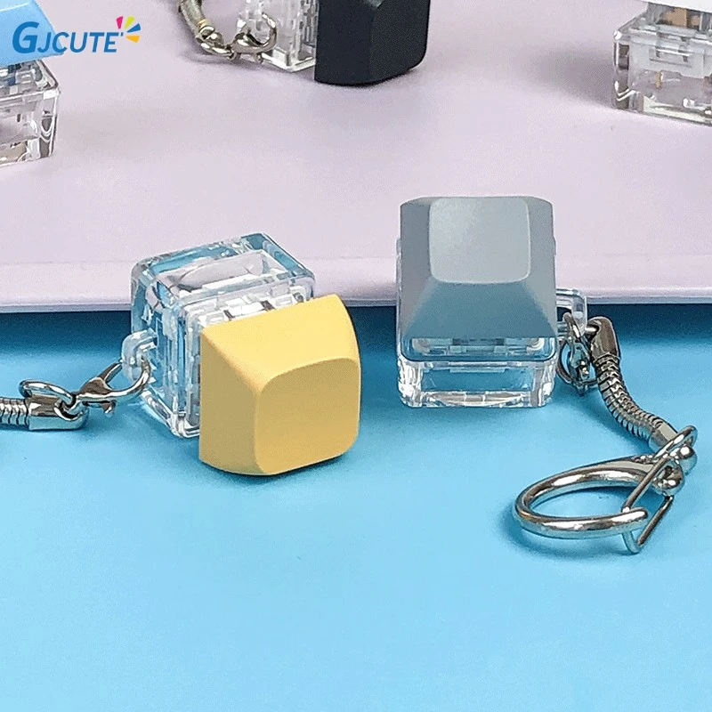 

1pcs Portable Decompression Keychain Mechanical Keyboard Button Keyring Fingertip Key Cap Pendant Antistress Toy