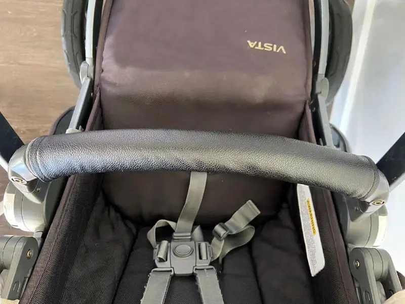 Description Picture 4 of itemBaby Stroller Leather Armrest Cover For Uppababy Vista V1 & V2 Handle Bumper Sleeve Case Bar Protective Covers Pram Accessories
