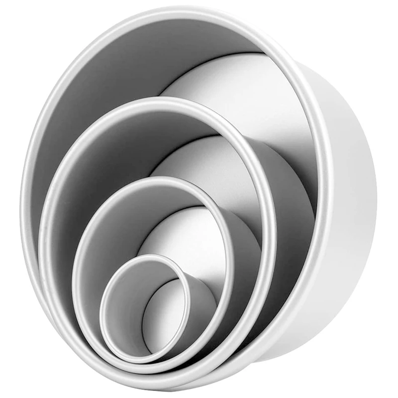 4 Pack Round Cake Tin Non Stick Deep Aluminum Round Cake Pan with