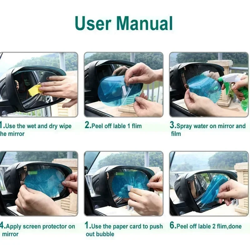 Anti Fog Car Mirror Window Films Side Rearview Mirror Protective Films Anti Water Mist Rainproof Hydrophobic Auto Stickers rearview mirror rain shield car rainproof film rearview mirror rain eyebrow rearview mirror rain guard car mirror film