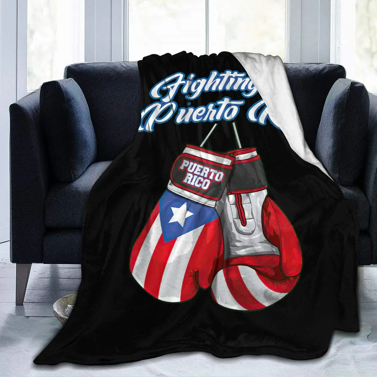 FightingforPuertoRicoBoxingGlovesBlanket3DPrintThrowBlanket