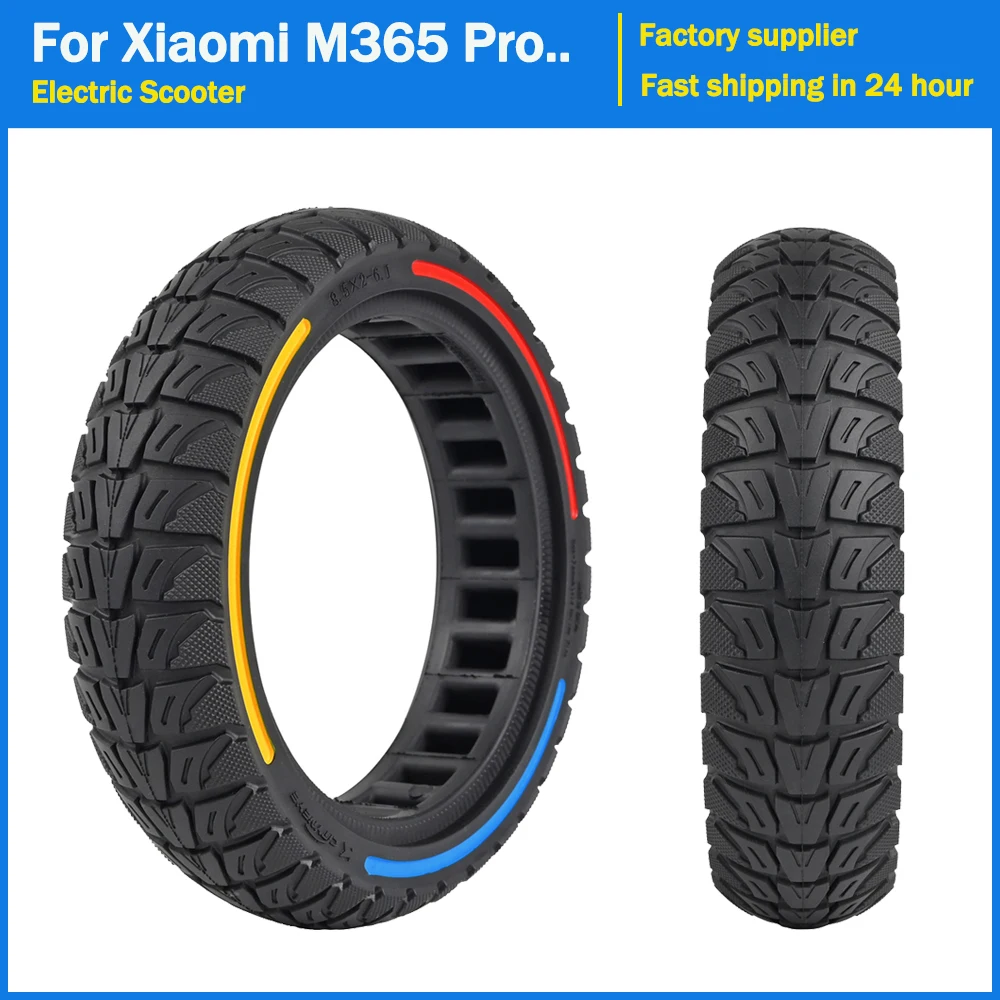 thumbnail image 2 of 2-Pack Red 8.5x2 Solid Scooter Tires - Replacement Wheels For M365 Pro, Gotrax GXL V2 & XR Models 2 of 6