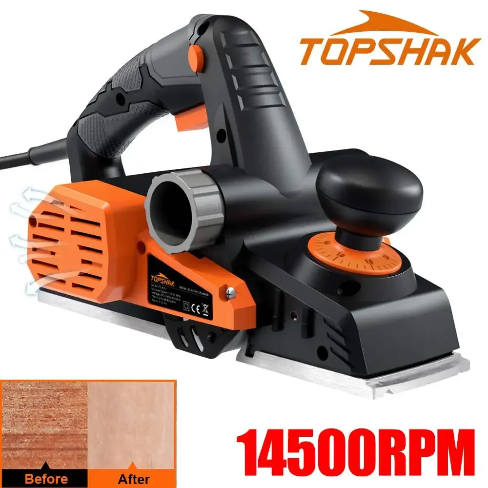 

7.5-Amp 900W Electric Planer 14500rpm Multifunctional Wood Cutting Handheld Powerful Tool with 3mm Adjustable Cut Depth