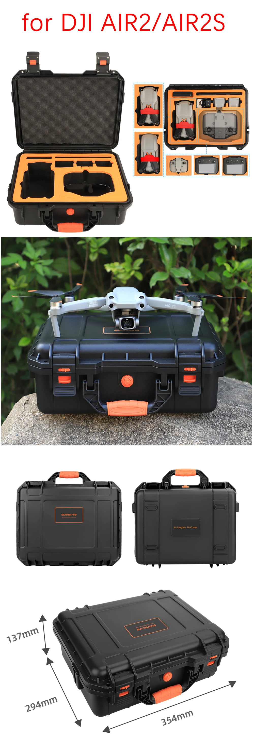 Waterproof Hard Box for DJI Mini 3 Pro /MINI 2/Mavic 3/AIR 2/ AIR 2S/RS 3 Hard Case Accessories Handbag Storage Bag
