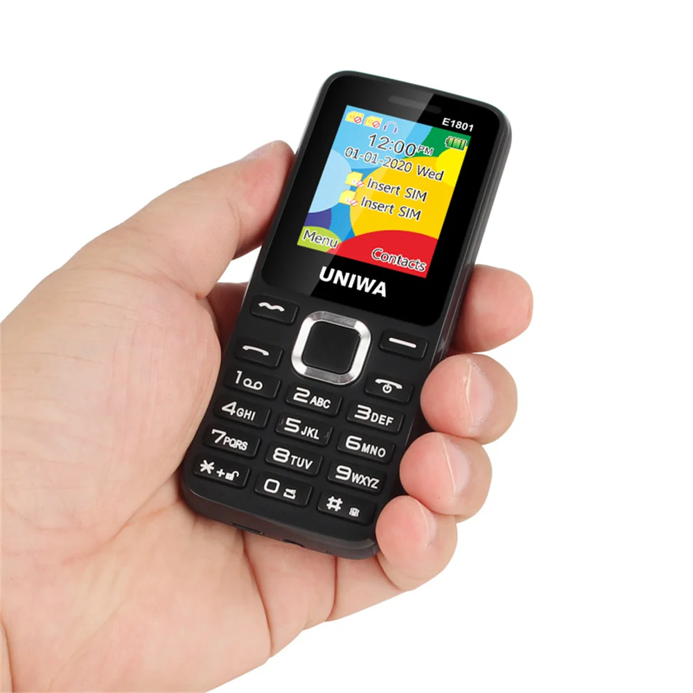 Uniwa-celular com Botão Desbloqueado 800mah Recurso 2g Dual Sim em Espera sem Fio Rádio fm Antigo E1801 1.77in - Image 3