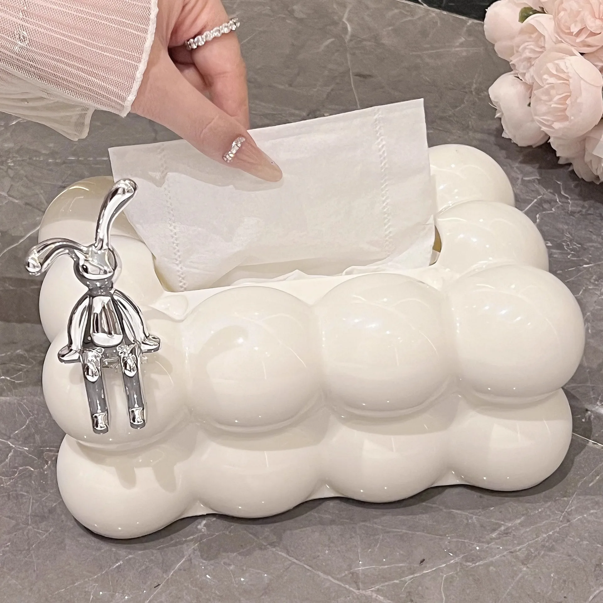 INS Stil Zuckerwatte Abnehmbare Tissue Box Koreanischen Stil Nette Tissue Box Desktop Dekorative Lieferungen für Hause Serviette Halter – Detail 14