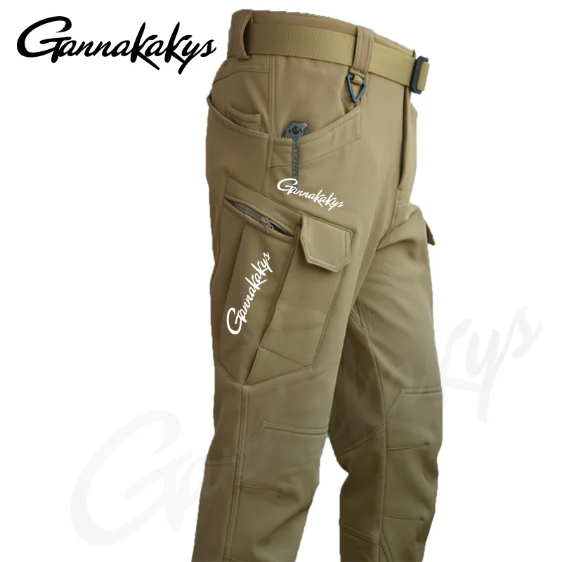 Autumn and Winter Sports Fishing Pants with Velvet Tactical Waterproof Pants Fishing Hiking Camping Work