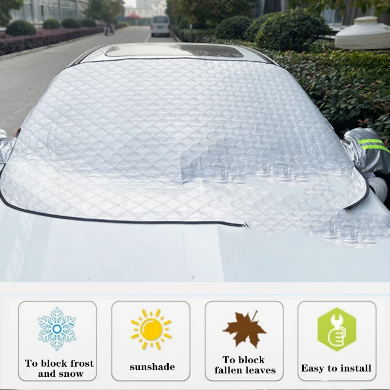 Winter Ice Snow Car Frost Guard Sun Shade Protector Car Front Windshield  Ice Snow Cover Magnetic Windshield Snow Frost Cover - AliExpress