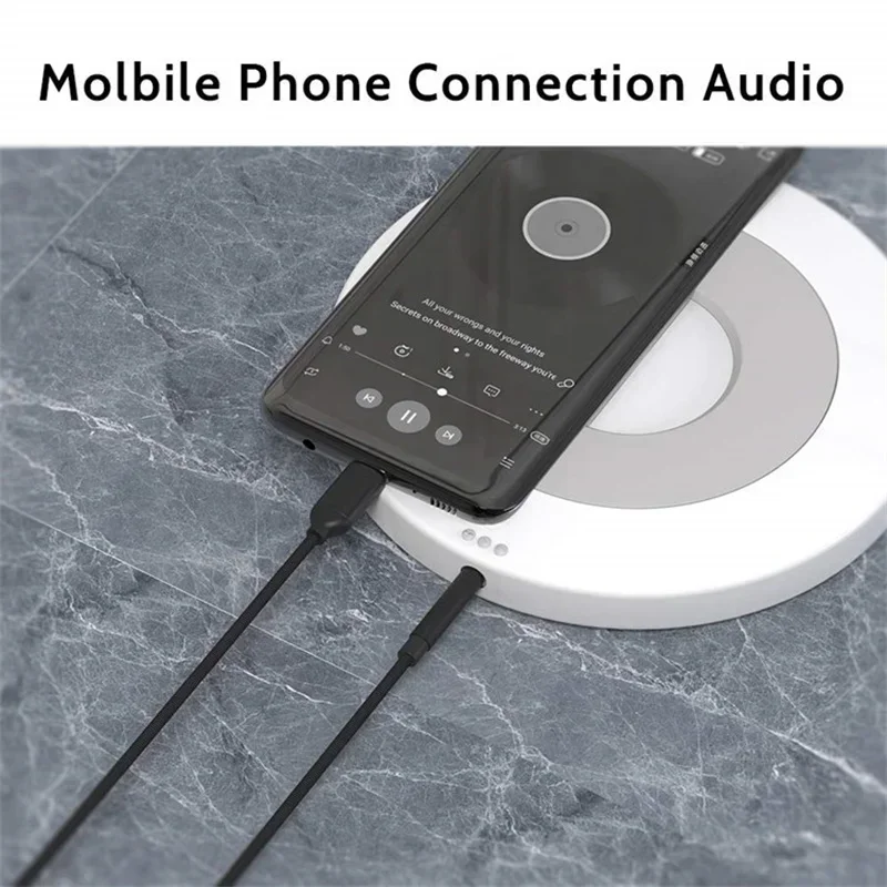 Type C Audio Adapter Usb Type C To 3.5mm Aux Audio Cable Headset Speaker Headphone Jack Adapter Car Aux for Samsung S20 Plus Note 20 S21 Ultra Tab S7
