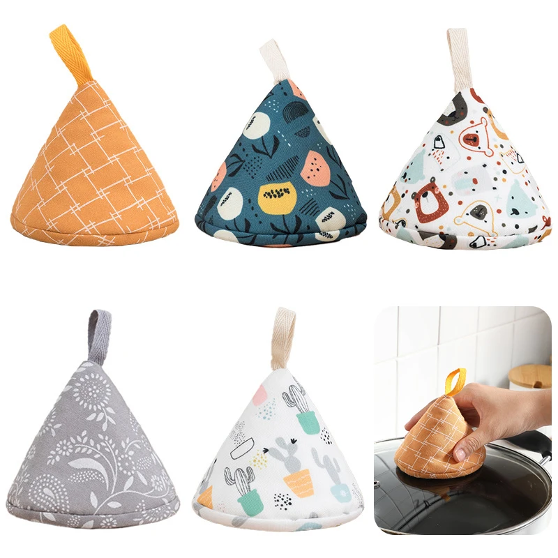 Silicone Pan Handle Cover Triangle Heat Insulation Cover Pot Hat Anti-Scalding Pot Handle Cover Kitchen Casserole Baking Tray Heat-resistant Gloves