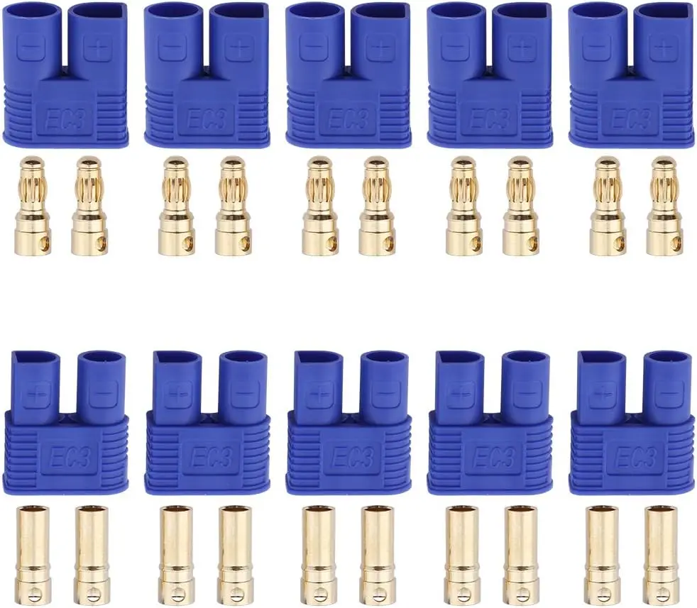 Connecteurs EC3 Femelle/Mâle 10 Paires Lot pour Batterie Lipo RC