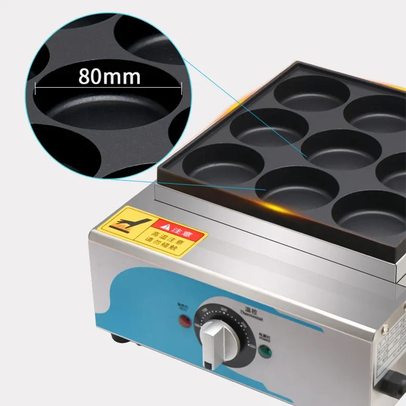 RJ-9KE Egg Burger Machine Oven 4000W Electric Chinese Hamburger Red Bean Cake Machine Egg Meat Burger Machine 6