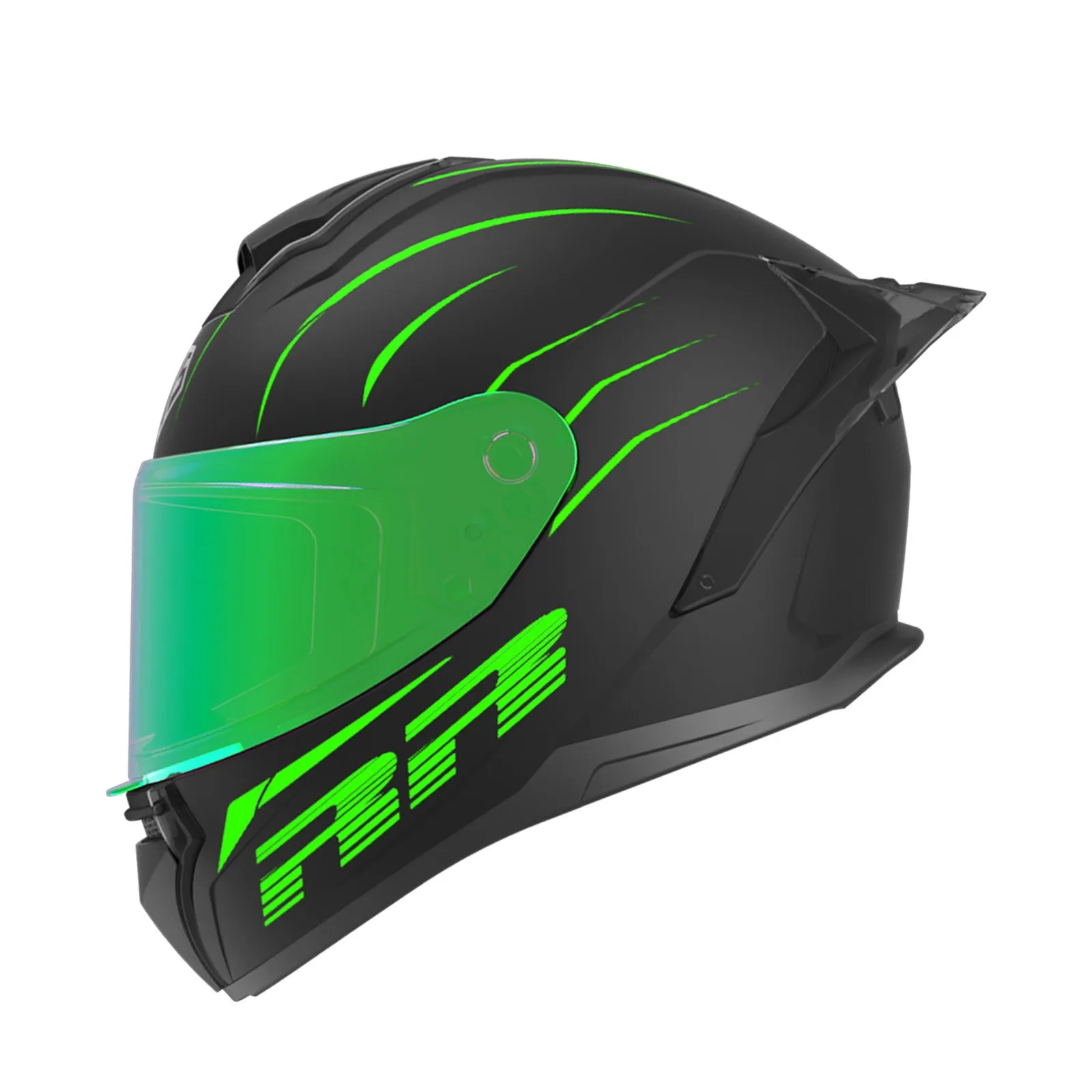 thumbnail image 1 of Casco de motocicleta AIS nuevo 2024 para hombre, con lentes de color reflectantes, de cara completa, con ranura para Bluetooth y reserva de seguridad para conducción nocturna, 1 of 4