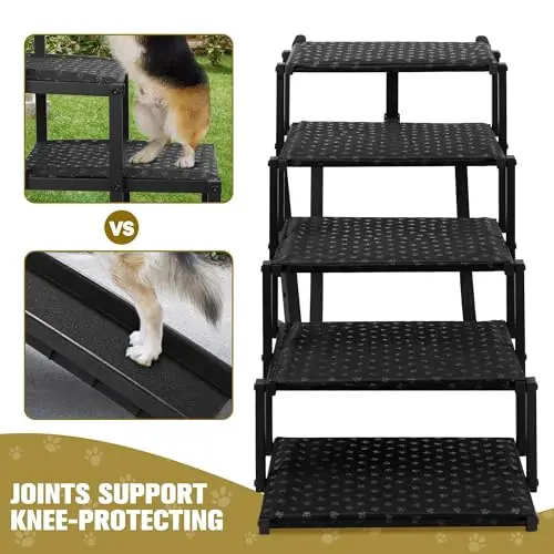 Outdoor In-Vehicle Mounted 5-Step Folding Pet Stairs Heavy-Duty Gaanized Dog Climbing Stairs Sports & Entertainment Product