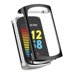 TPU Full Around Protective Soft Bumper Case with Screen Protector - Fitbit Charge 5 (Black)