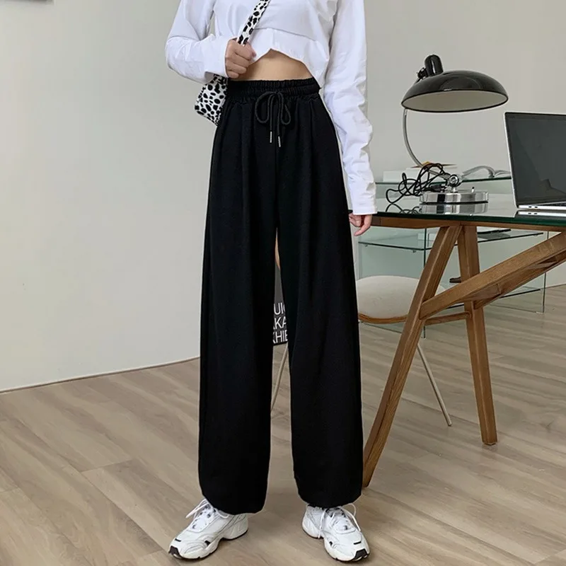 Shujin Oversize Women White Jogging Sweatpants Korean Fashion