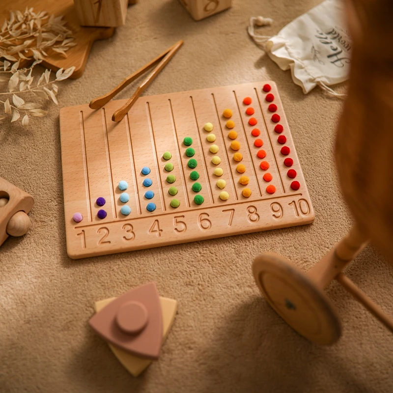 Tablero Montessori de madera para conteo 2